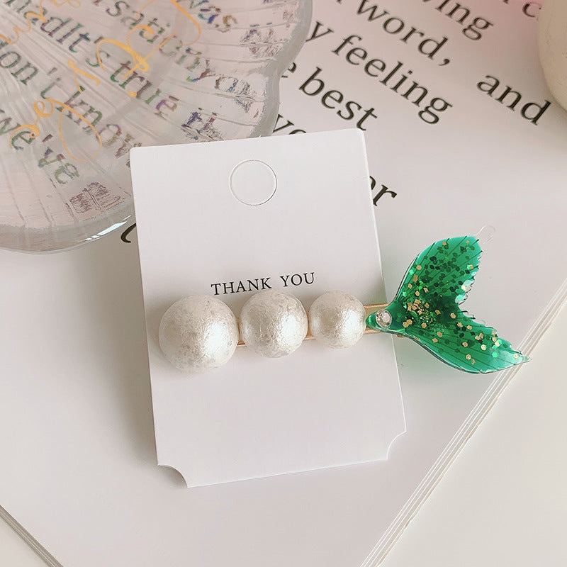 Wholesale Mermaid Fins Rhinestone Pearl Hair Clips