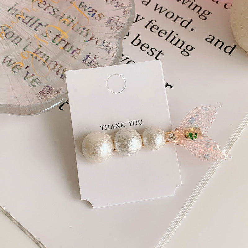 Wholesale Mermaid Fins Rhinestone Pearl Hair Clips