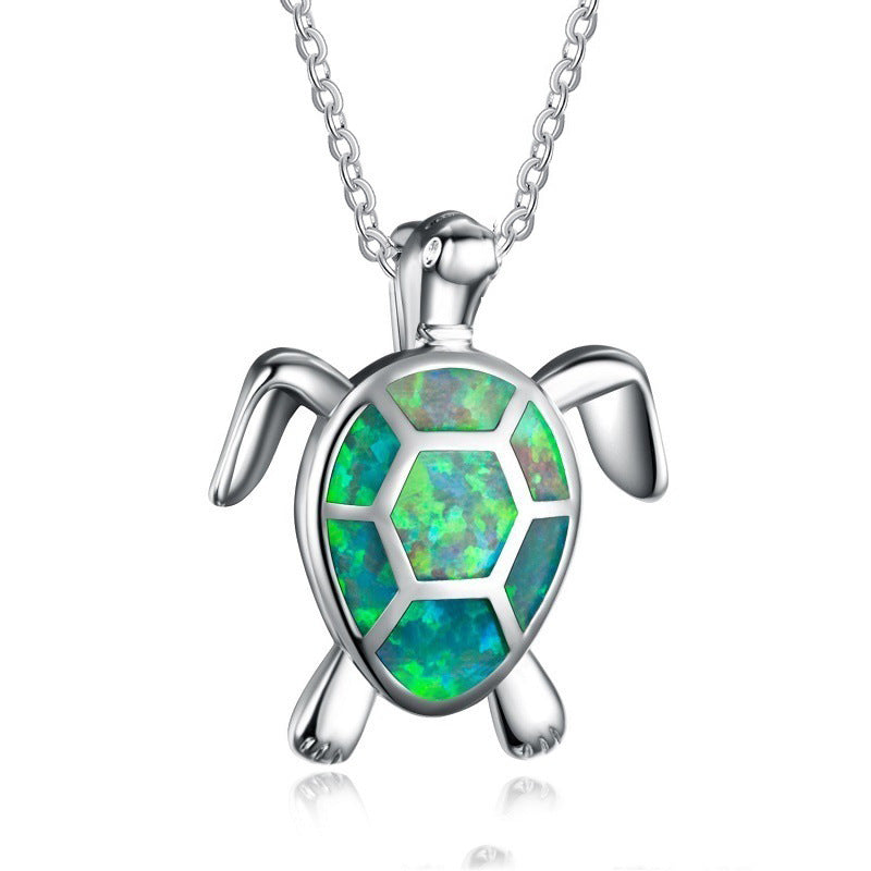 Wholesale Opal Turtle Alloy Necklaces