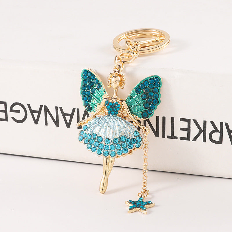 Wholesale Alloy Diamond Angel Girl Keychain