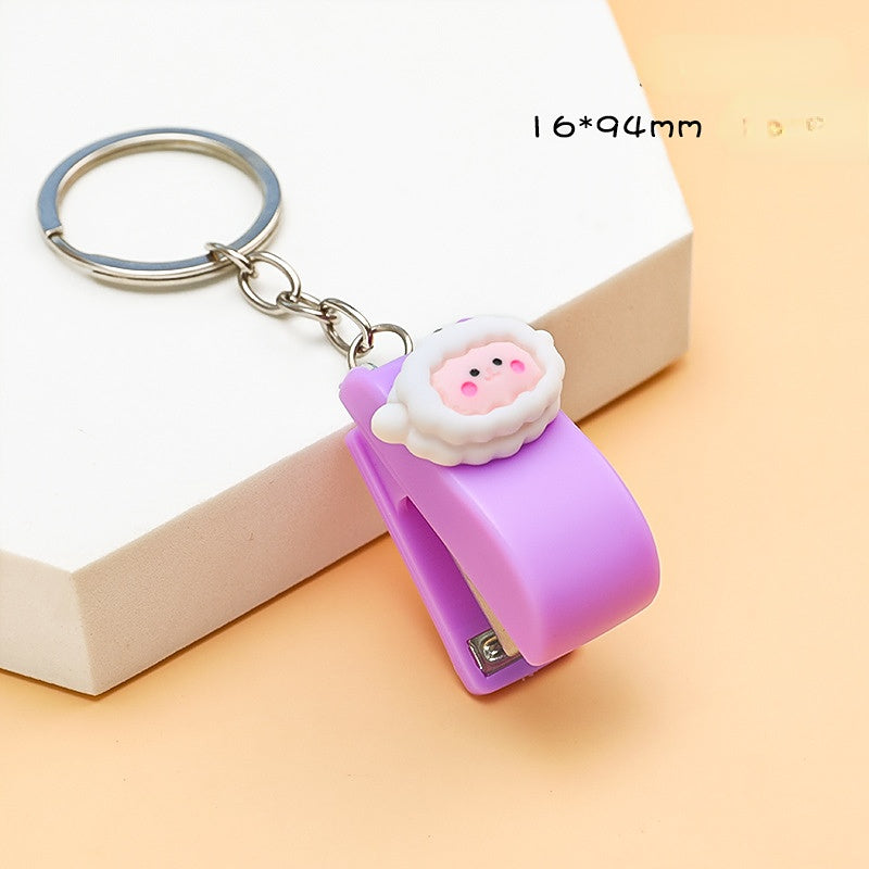 Wholesale Plastic Creative Cartoon Mini Stapler Keychain