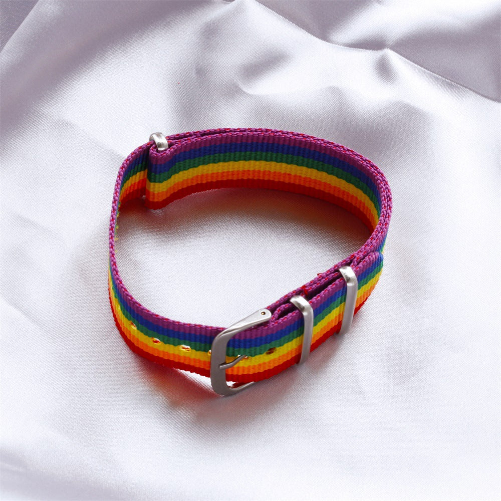 Wholesale Rainbow Canvas Bracelet