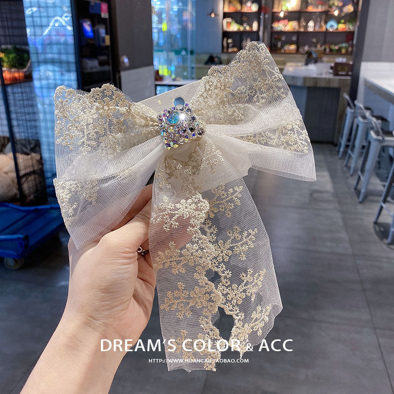 Wholesale Vintage Lace Ribbon Bow Hair Clips