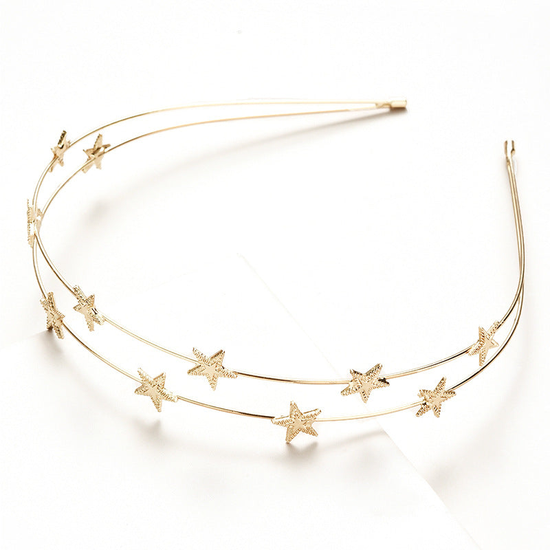 Wholesale Five-point Star Double-layer Metal Hair Bandc