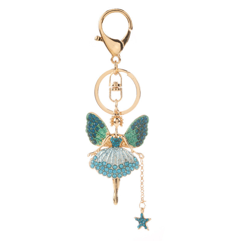 Wholesale Alloy Diamond Angel Girl Keychain
