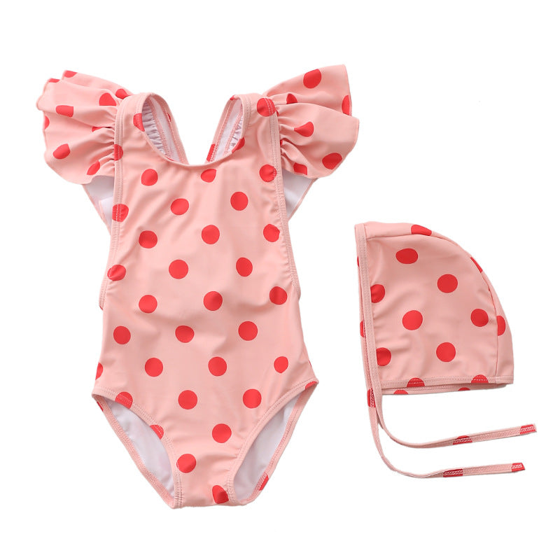 Wholesale Kids Striped One-Piece Polyester Swimwear