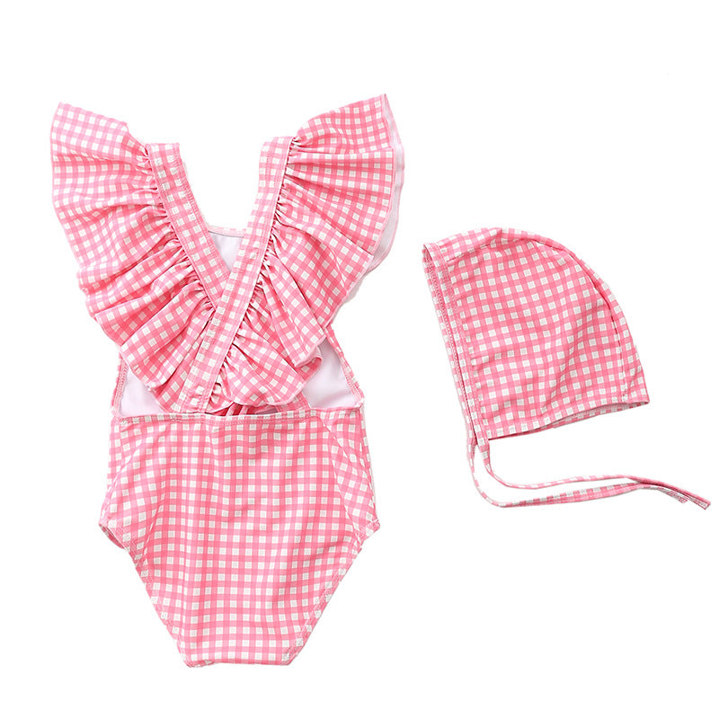 Wholesale Kids Striped One-Piece Polyester Swimwear