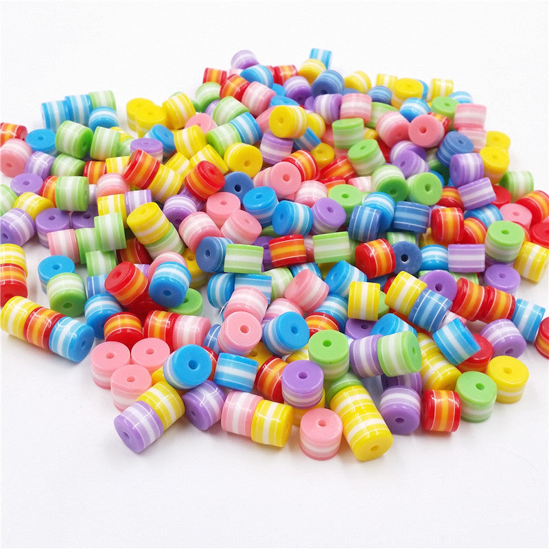 Al por mayor 6*8 mm 1000pcs/paquete resina cuentas de cuentas cilíndricas de color sólido