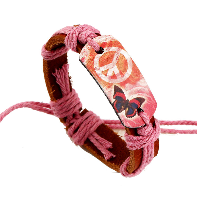 Wholesale Butterfly Leather Bracelet