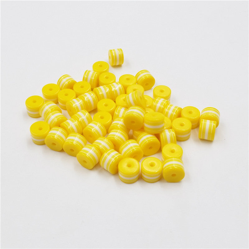 Al por mayor 6*8 mm 1000pcs/paquete resina cuentas de cuentas cilíndricas de color sólido