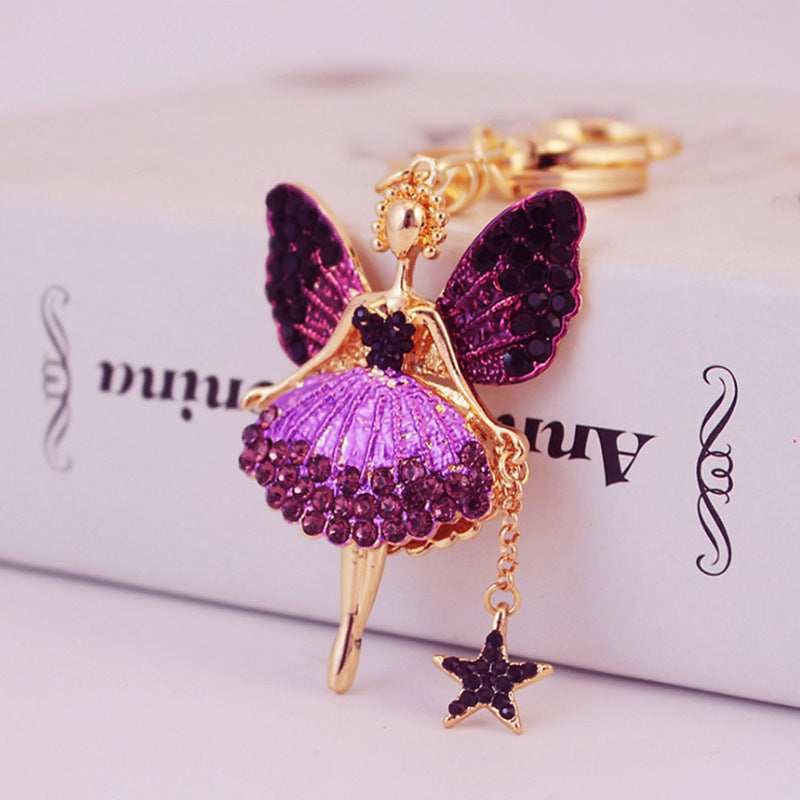 Wholesale Alloy Diamond Angel Girl Keychain