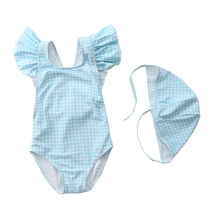 Wholesale Kids Striped One-Piece Polyester Swimwear