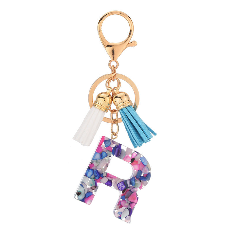 Wholesale Acrylic Alphabet Tassel Keychain