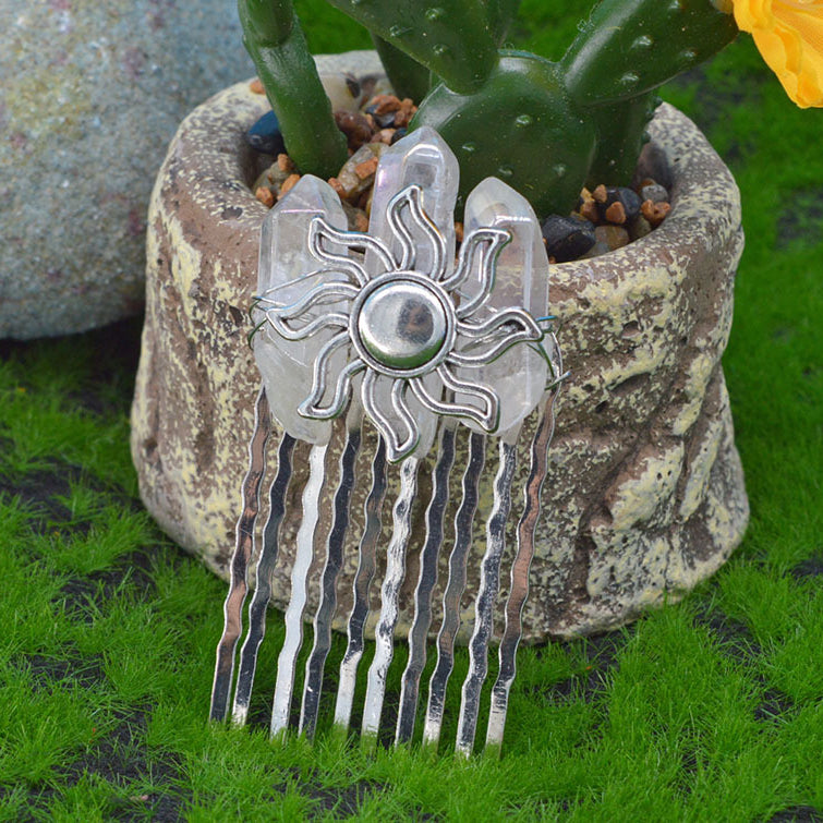 Wholesale Natural Crystal Hair Comb Hair Clips