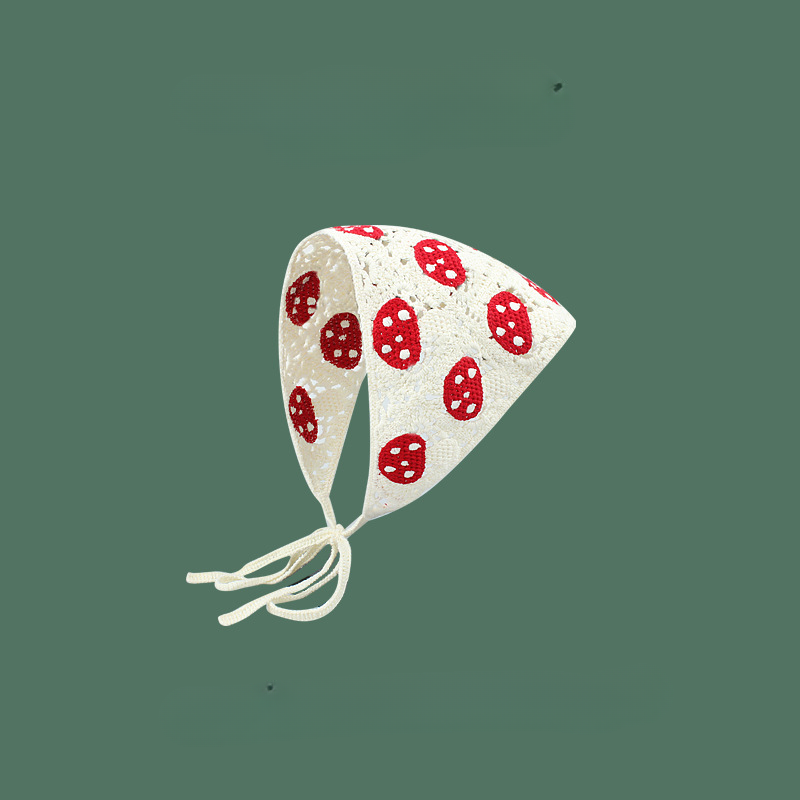 Algodón al por mayor de algodón pequeño champiñón de cerezo triangular hueco bufanda