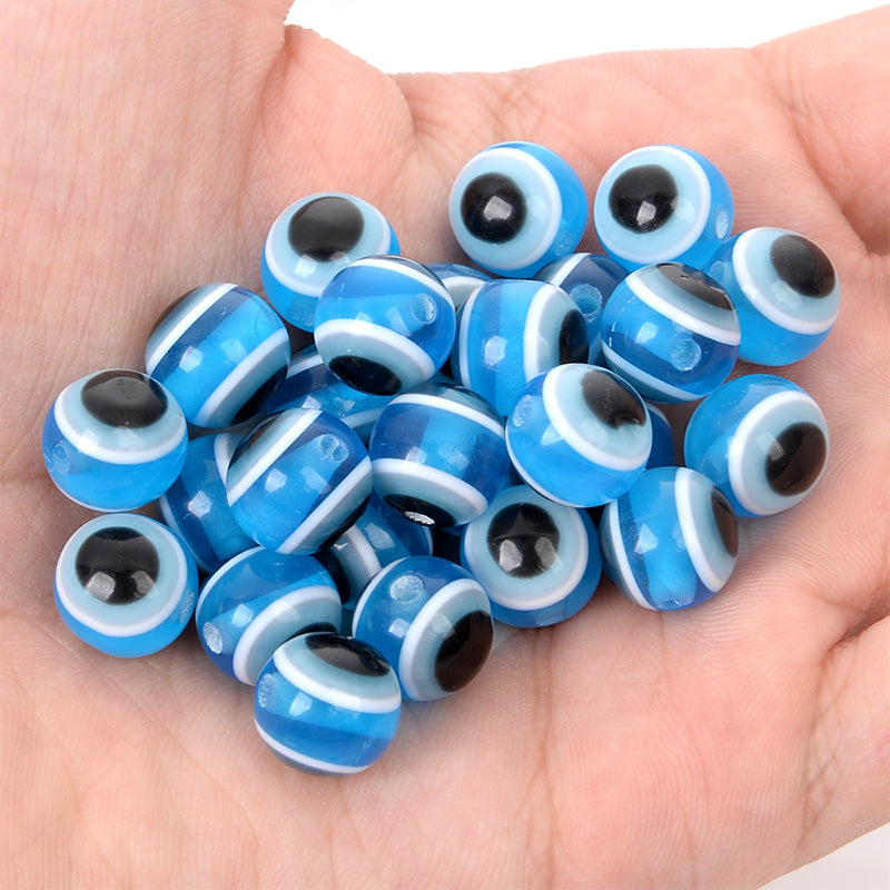 Venta al por mayor 6/8/10MM cuentas resina resina Devil Eye Beads OLY-BDS-HT004
