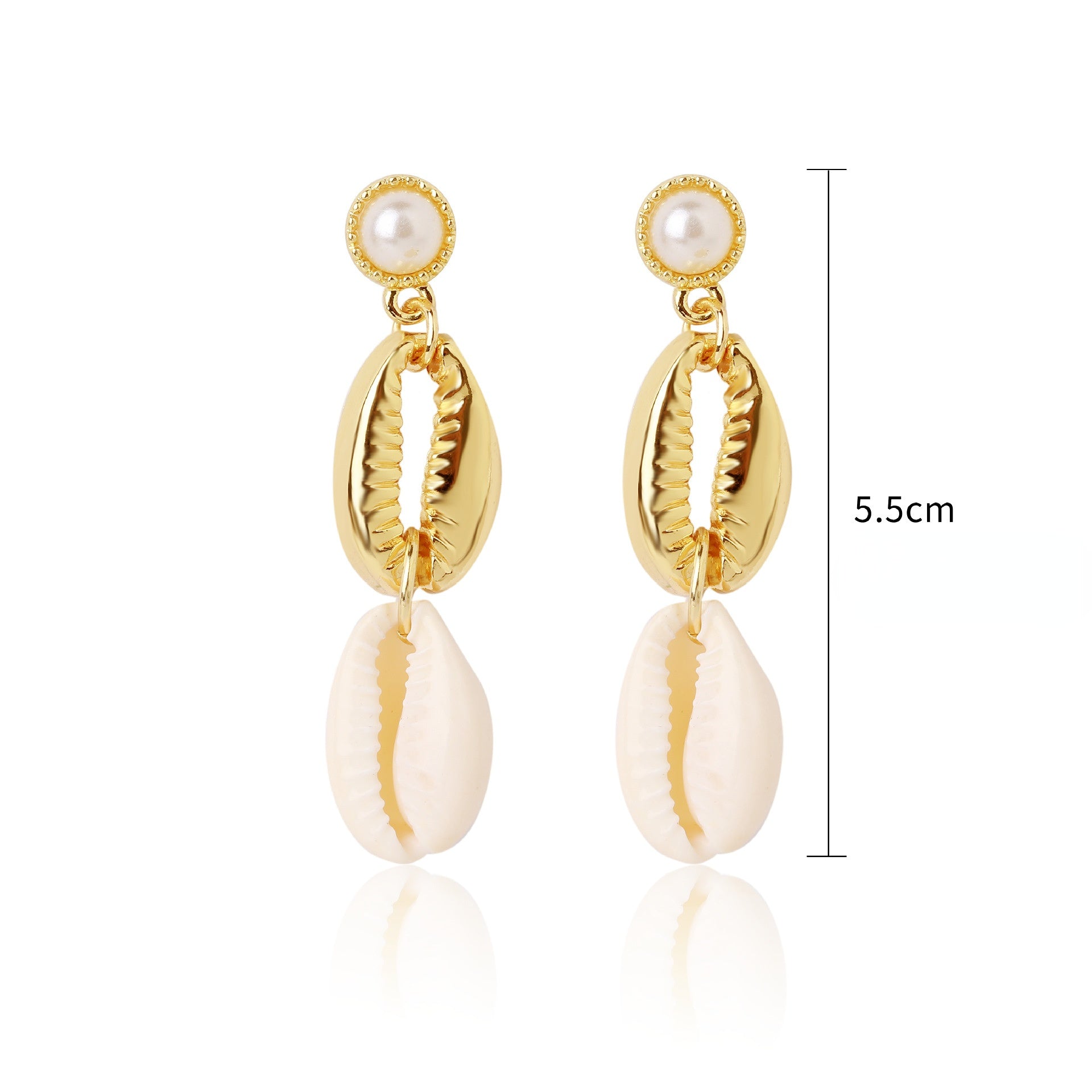 Wholesale Bohemian White Shell Alloy Earrings