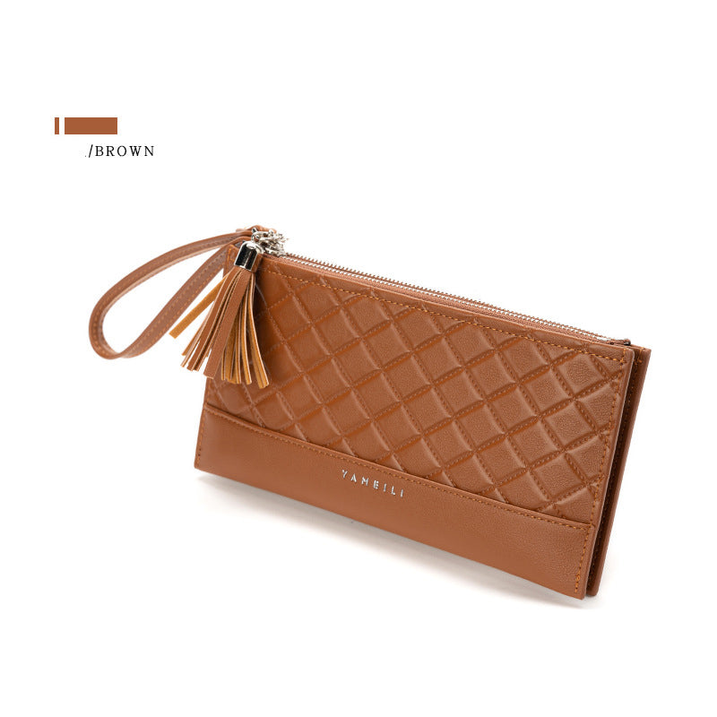 Comercio al por mayor portátil de gran capacidad Long Rhombus Wallet Ladies OLY-WT-YS004