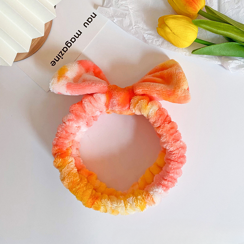 Wholesale Fabric Tie Dyed Bow Tie Hair Hoop