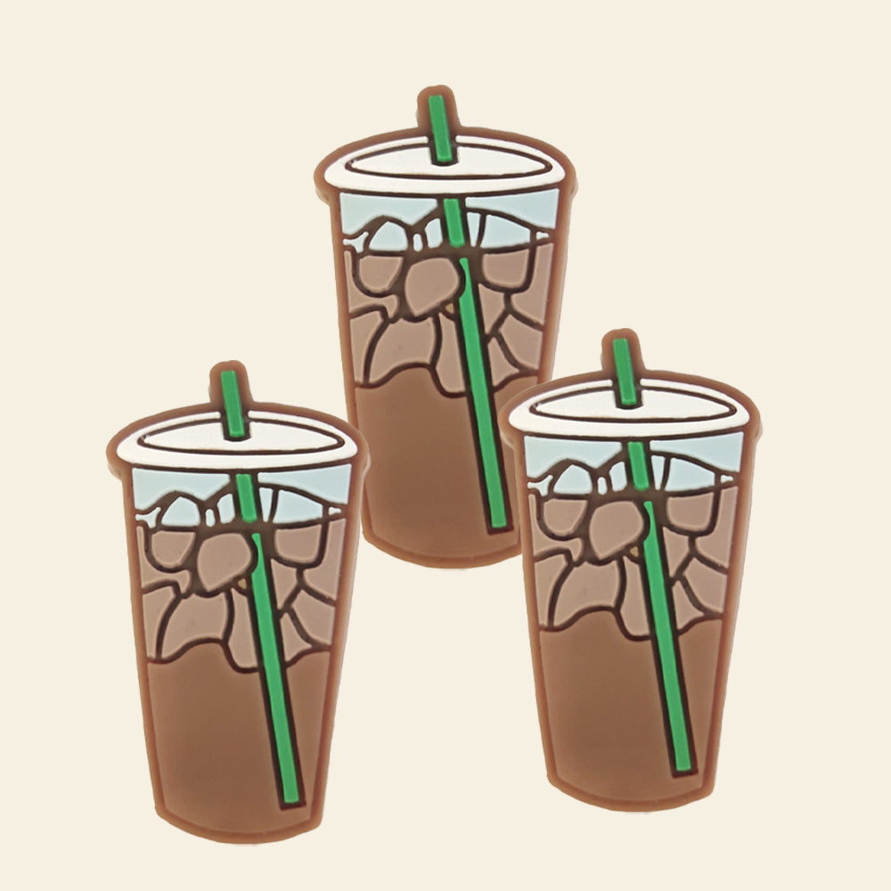 Wholesale 10pcs Cartoon Milk Tea Cup Silicone Focal Beads