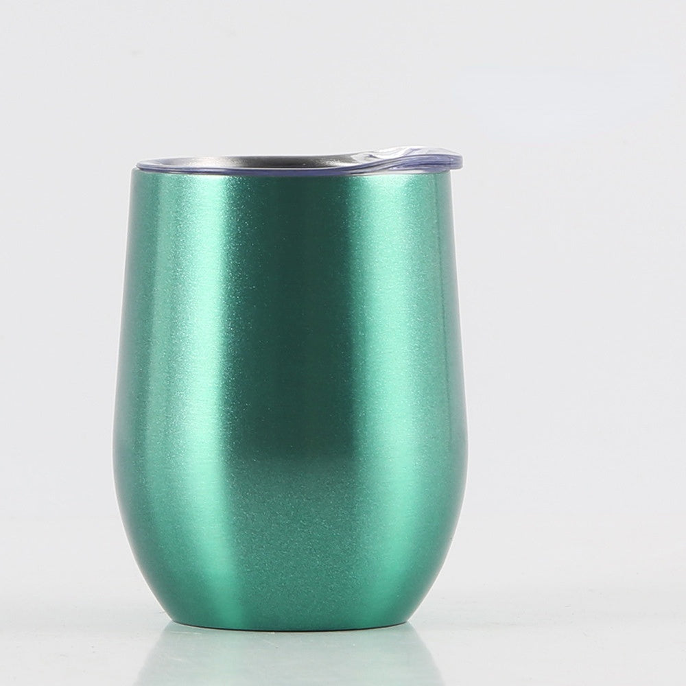 Wholesale Double Vacuum Stainless Steel Egg Shape Wine Glass