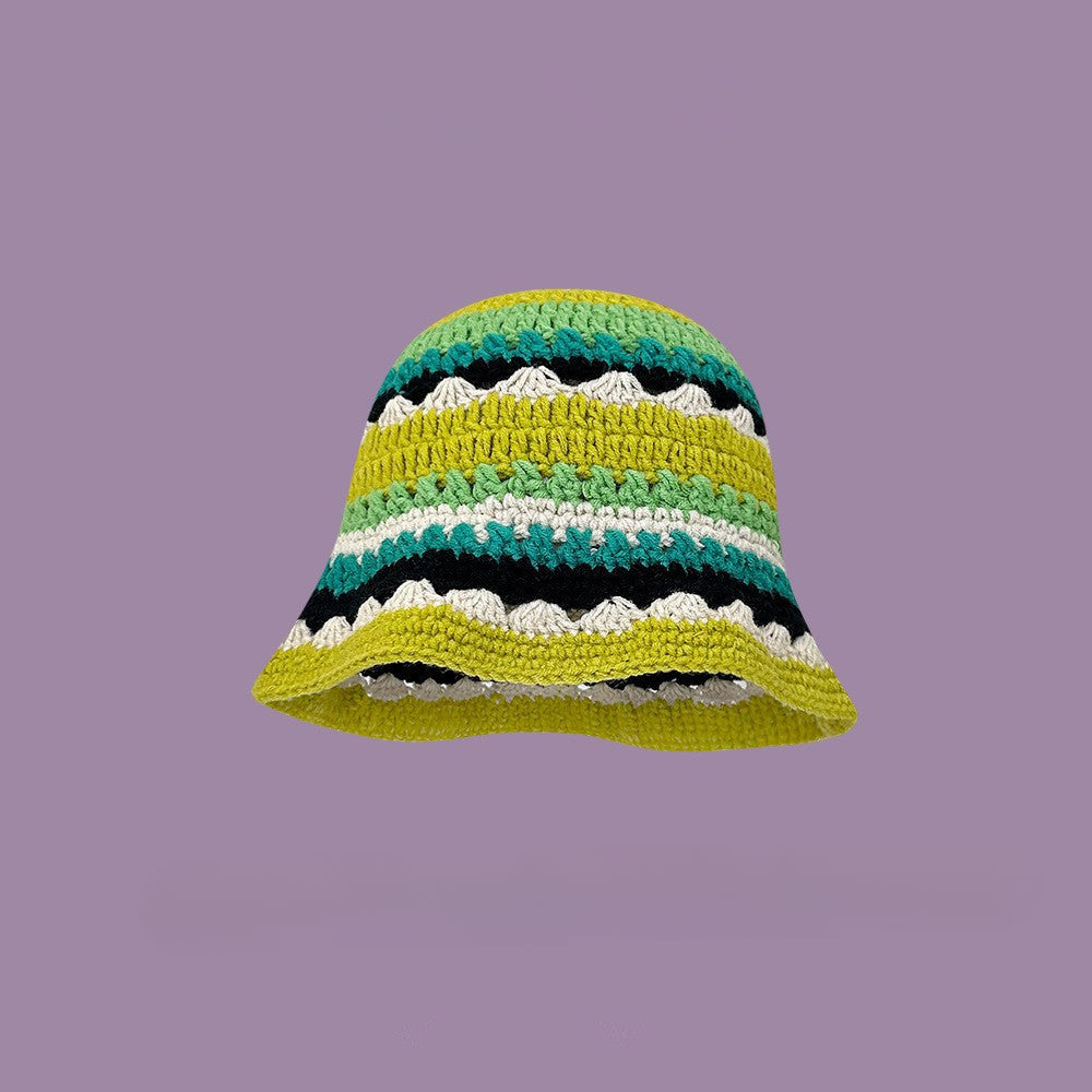 Wholesale Autumn and Winter Small Fresh Autumn and Winter Hollow Flowers Knitted Fisherman Hat