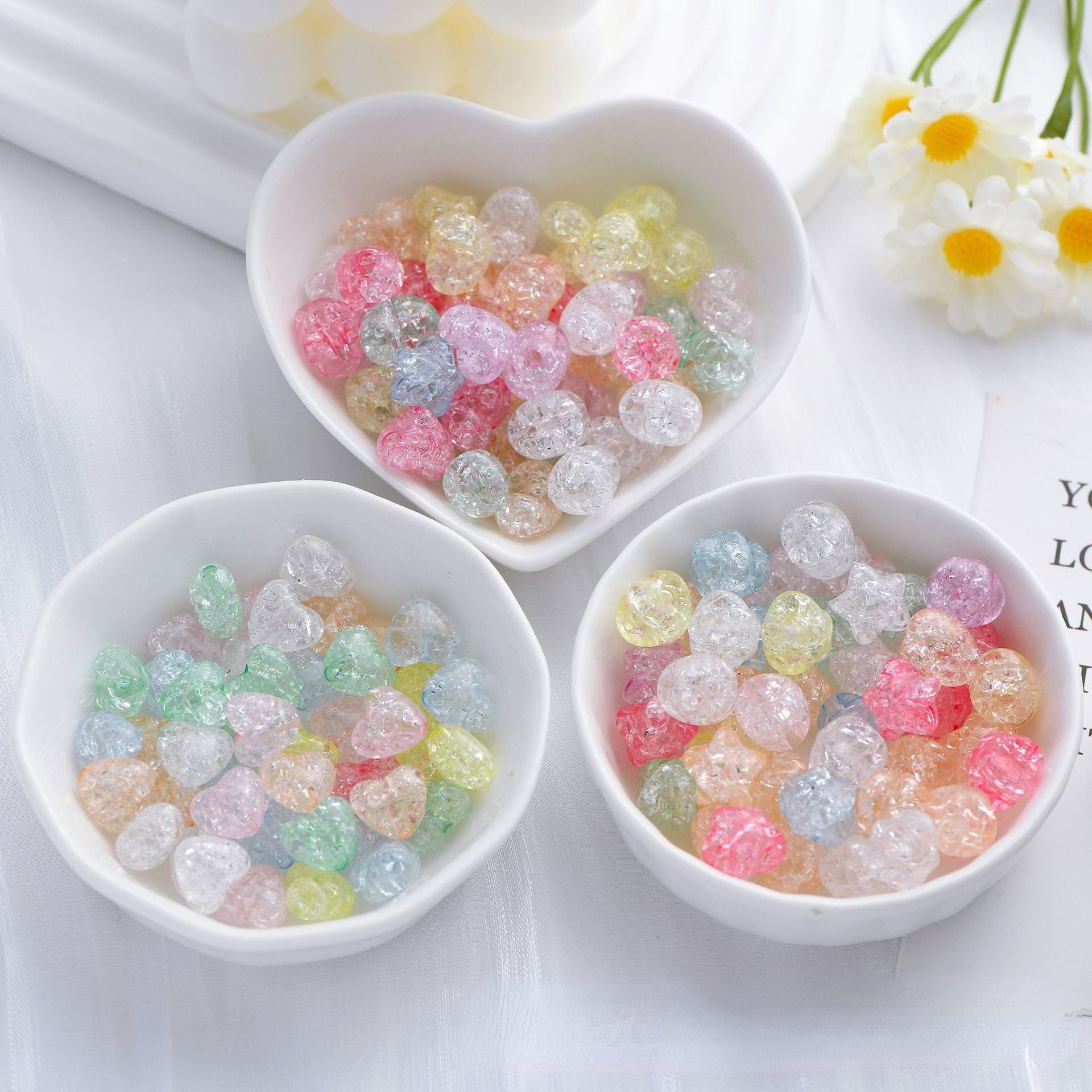 Wholesale 50pcs/pack 11MM Heart Acrylic Beads