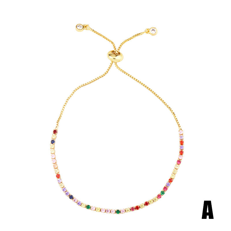 Wholesale Micro Paved Zircon Colored Crystal Bracelet OLY-BT-AS001