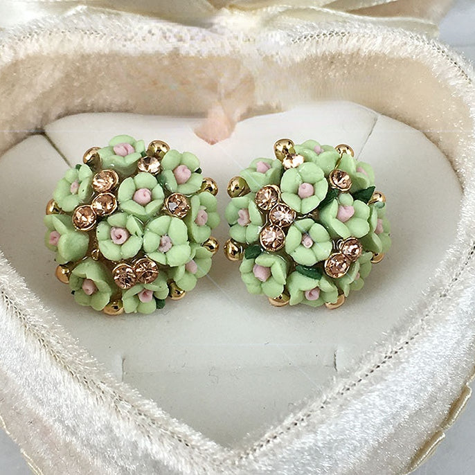 Pendientes De Diamantes De Imitación De Flor Rosa al por mayor