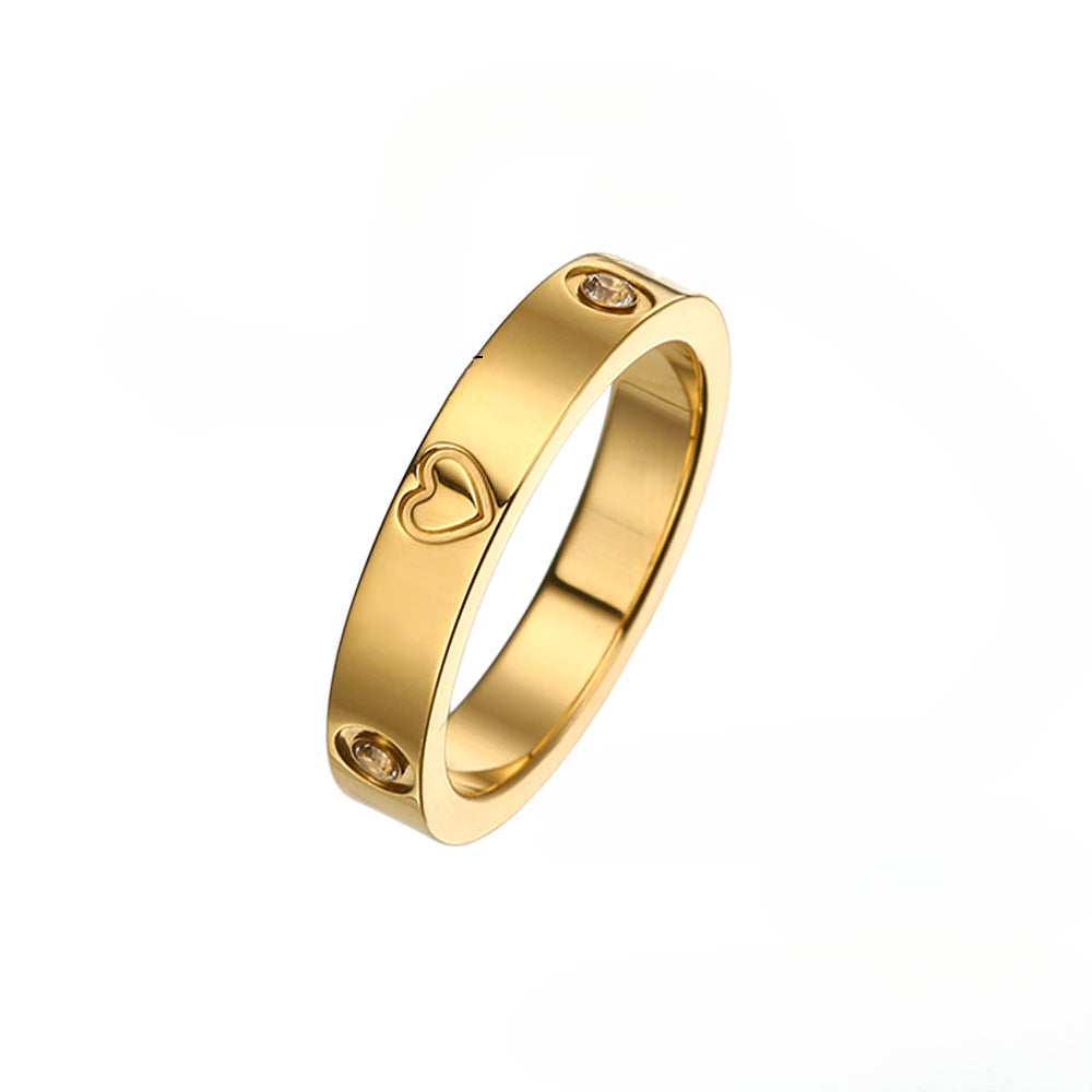 Wholesale Heart-shaped Titanium Steel Rings