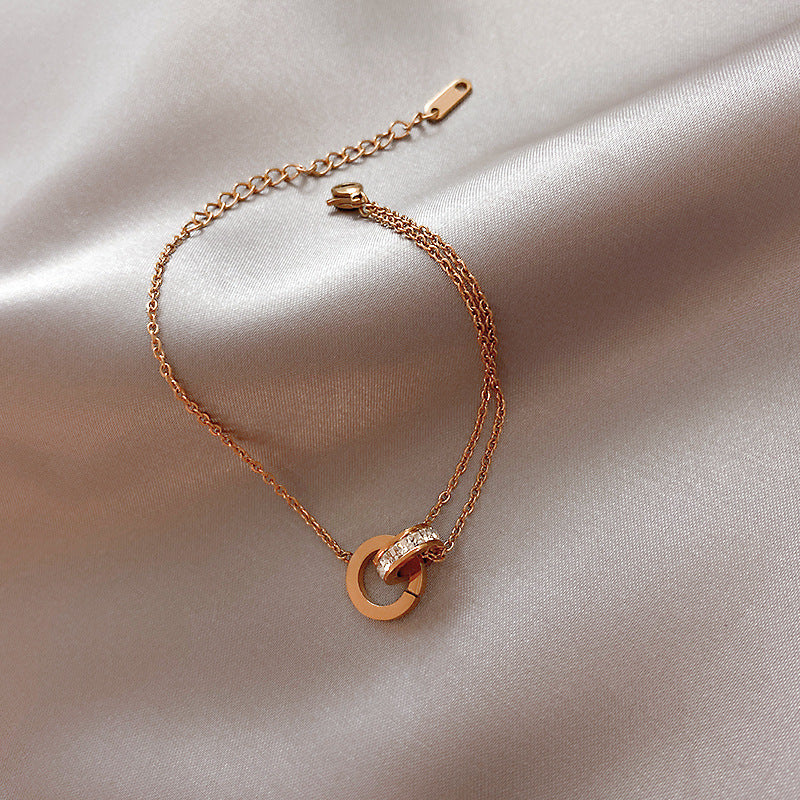 Wholesale Titanium Steel Micro-Inlaid Adjustable Bracelet