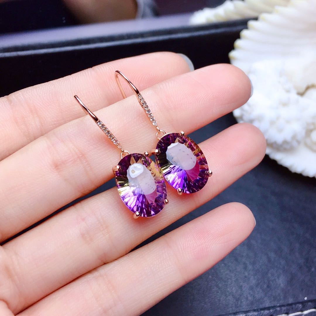 Wholesale Brilliant Ametrine Copper Earrings