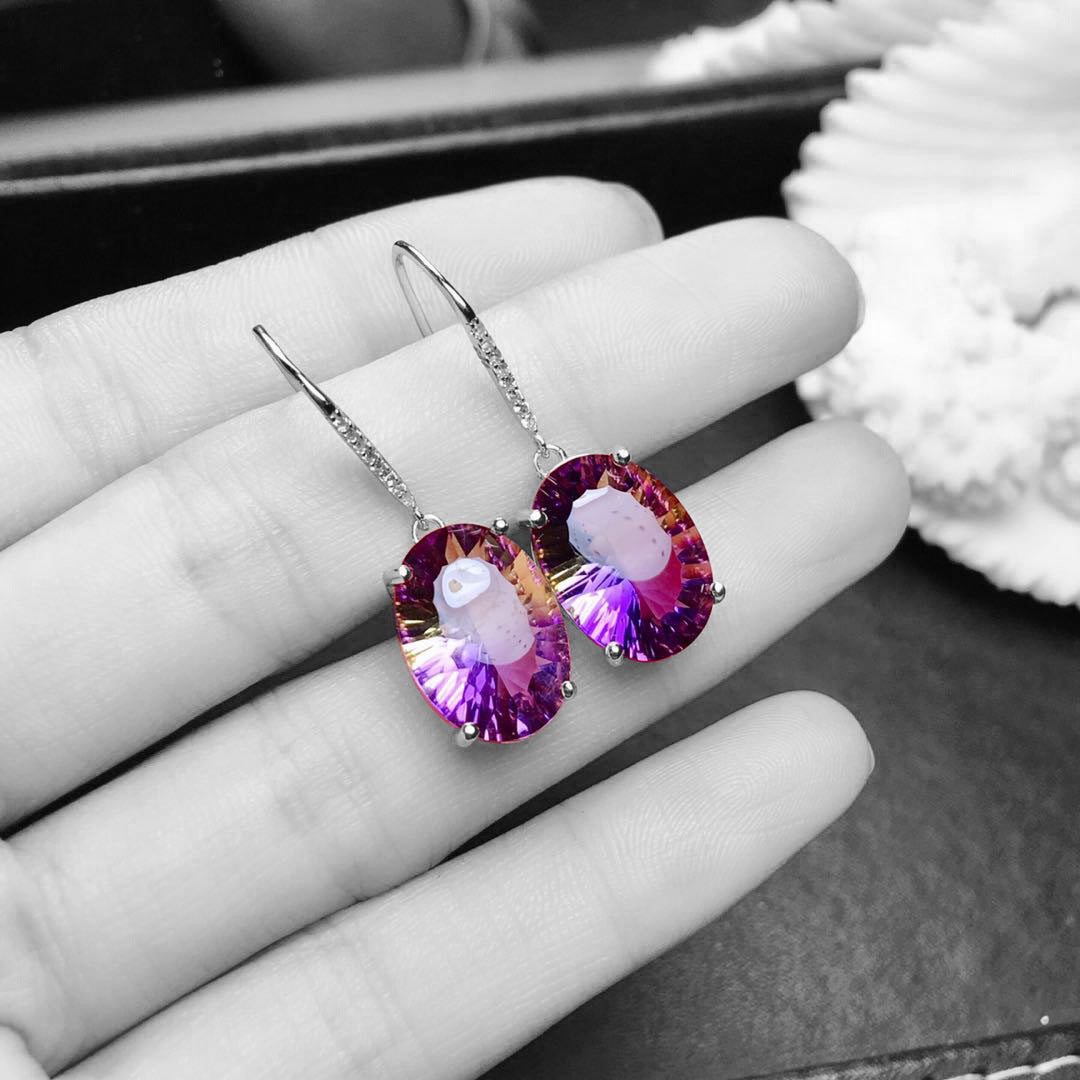 Wholesale Brilliant Ametrine Copper Earrings