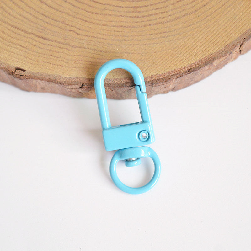 Wholesale 10pcs Painted Color Door Buckle Rotating Spring Zinc Alloy Hanging Buckle Keychain DIY Accessories