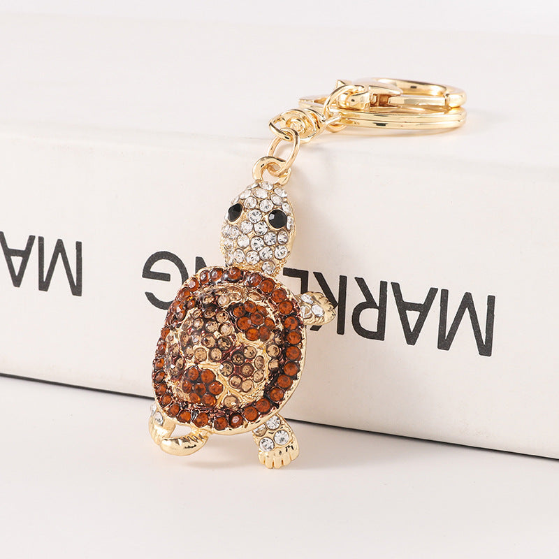 Llavero de diamano de diamantes de diamano de diablo de tortuga de aleación al por mayor