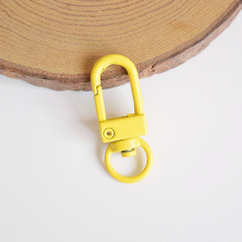 Wholesale 10pcs Painted Color Door Buckle Rotating Spring Zinc Alloy Hanging Buckle Keychain DIY Accessories