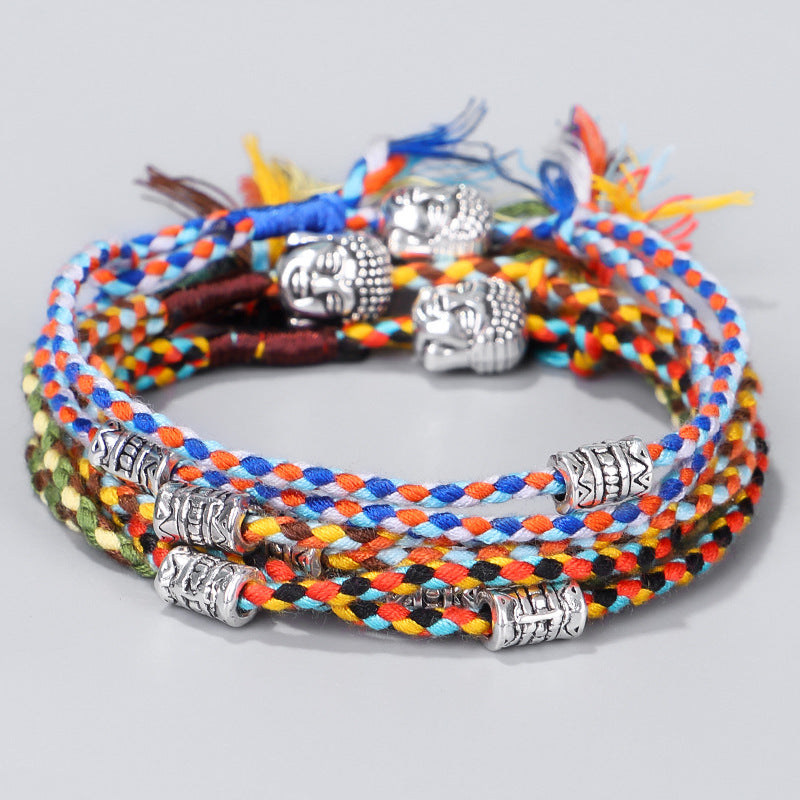 Wholesale Ethnic Wind Buddha Head Cotton Thread Bracelet