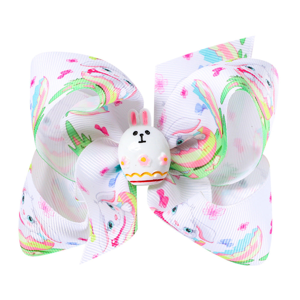 Wholesale Easter Cute Bows Cloth Hair Clips