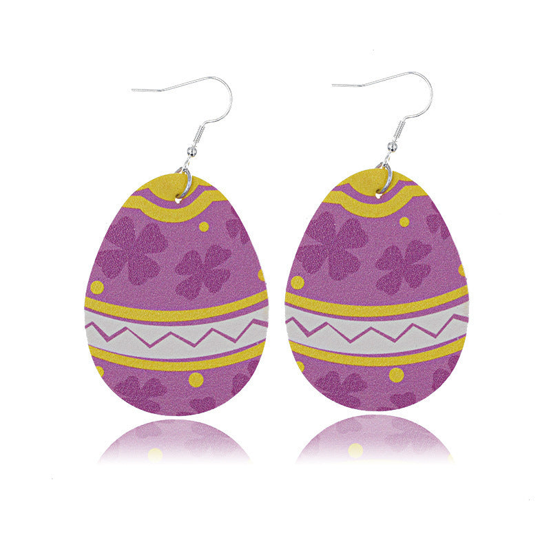 Wholesale Easter Teardrop Leather Earrings