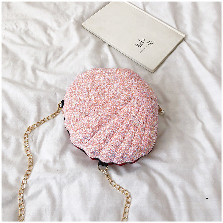 Wholesale PU Seashell Sequins Chain Shoulder Bag