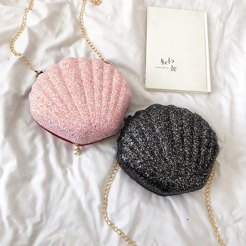 Wholesale PU Seashell Sequins Chain Shoulder Bag
