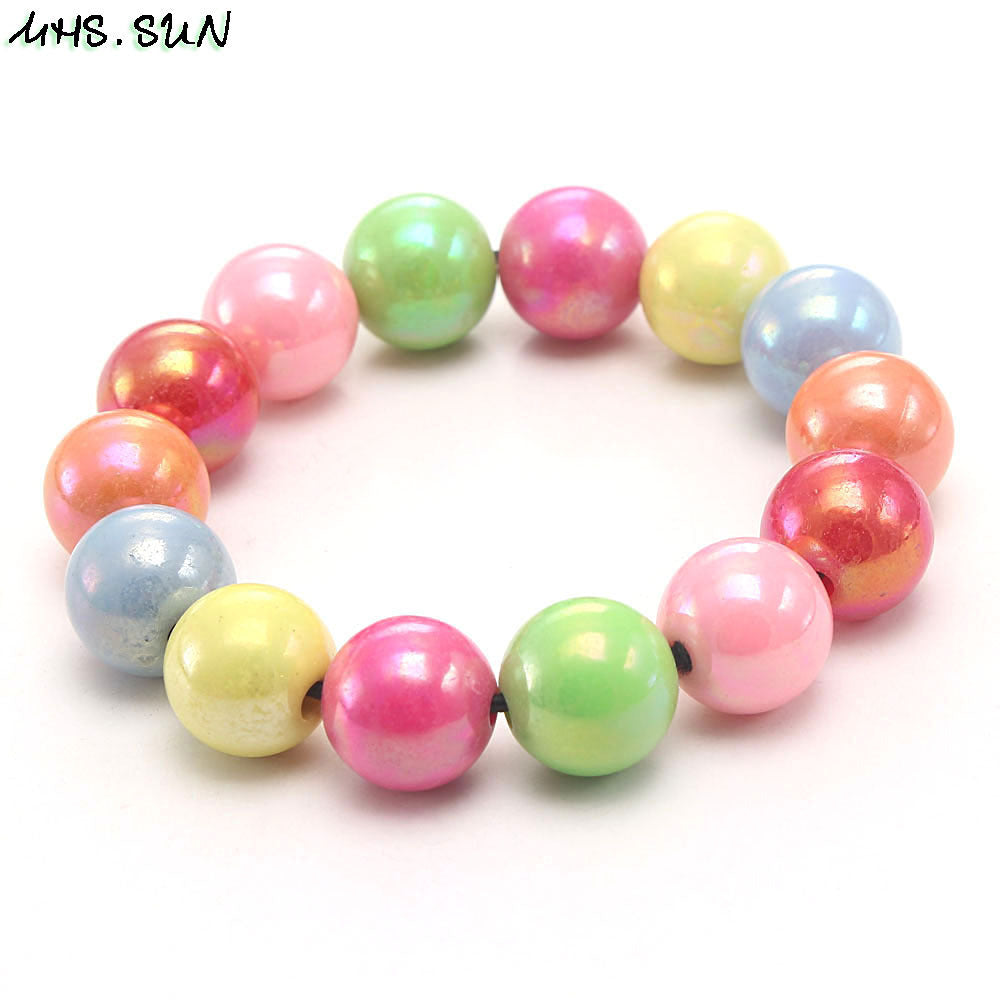 Wholesale Rainbow Acrylic Beads Bracelet