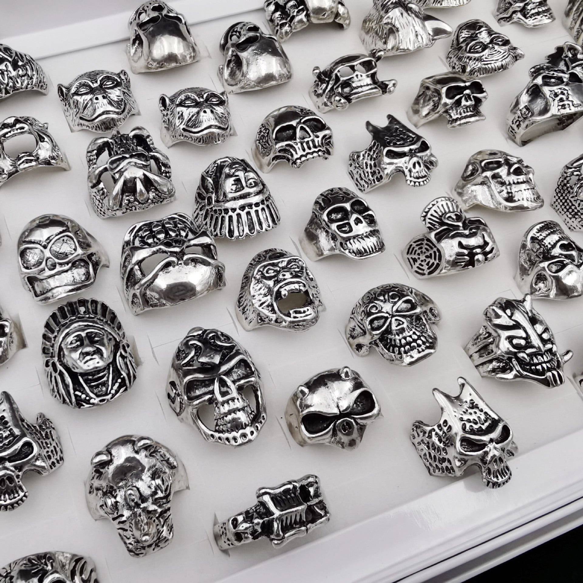 Wholesale 20pcs Skull Alloy Rings