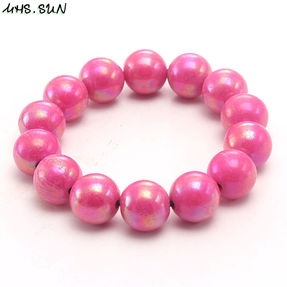 Wholesale Rainbow Acrylic Beads Bracelet