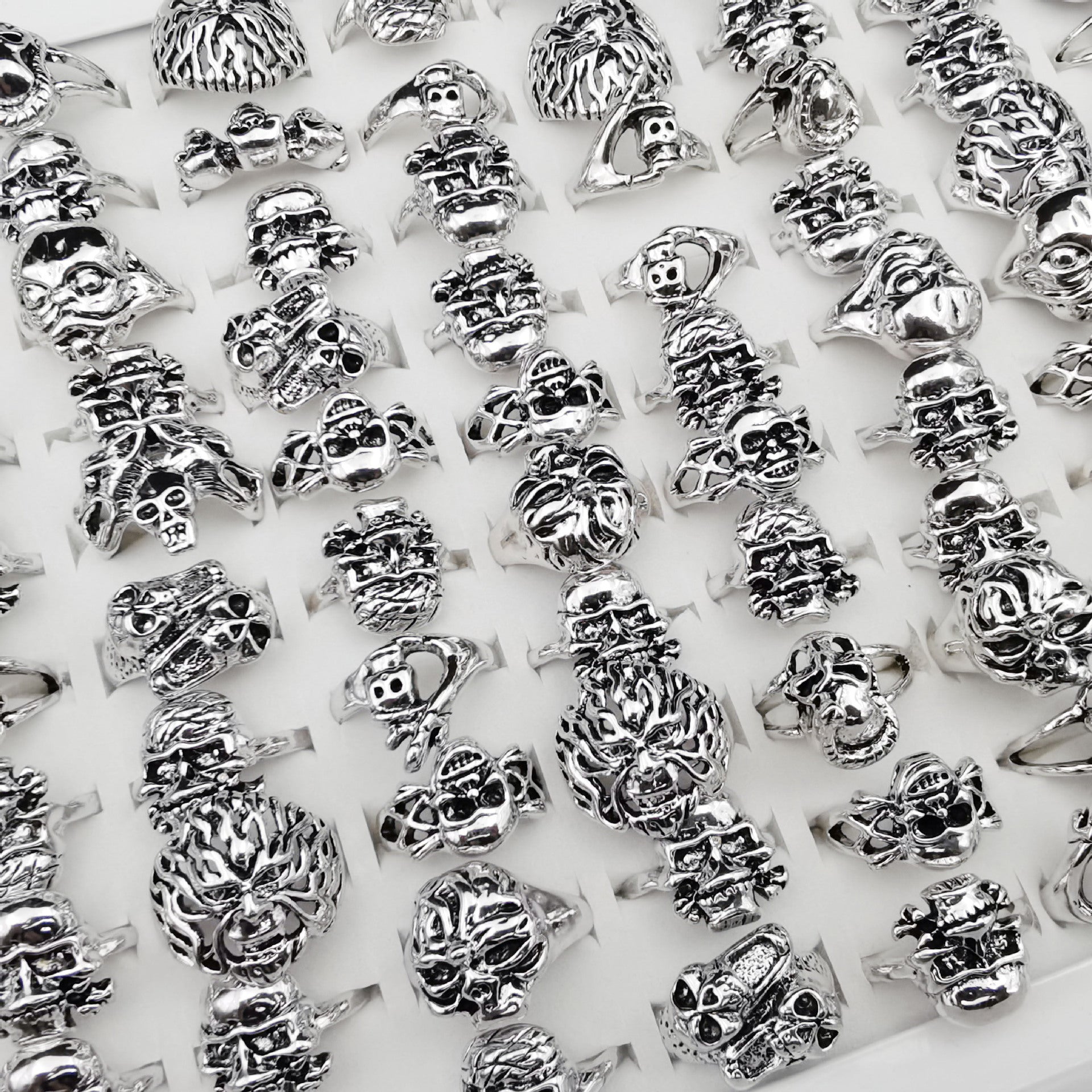 Wholesale 20pcs Skull Alloy Rings