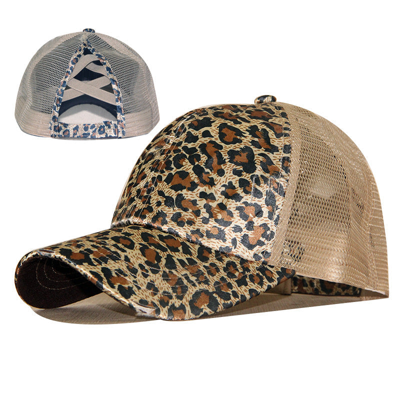 Wholesale Cotton Washable Cross Ponytail Summer Spring Autumn Worn Outdoor Sunscreen Hat Solid Baseball Cap