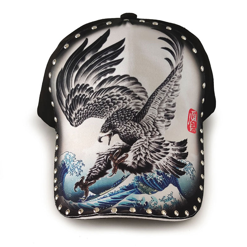 Gorras de algodón con estampado animal de ala ancha y techo rígido al por mayor