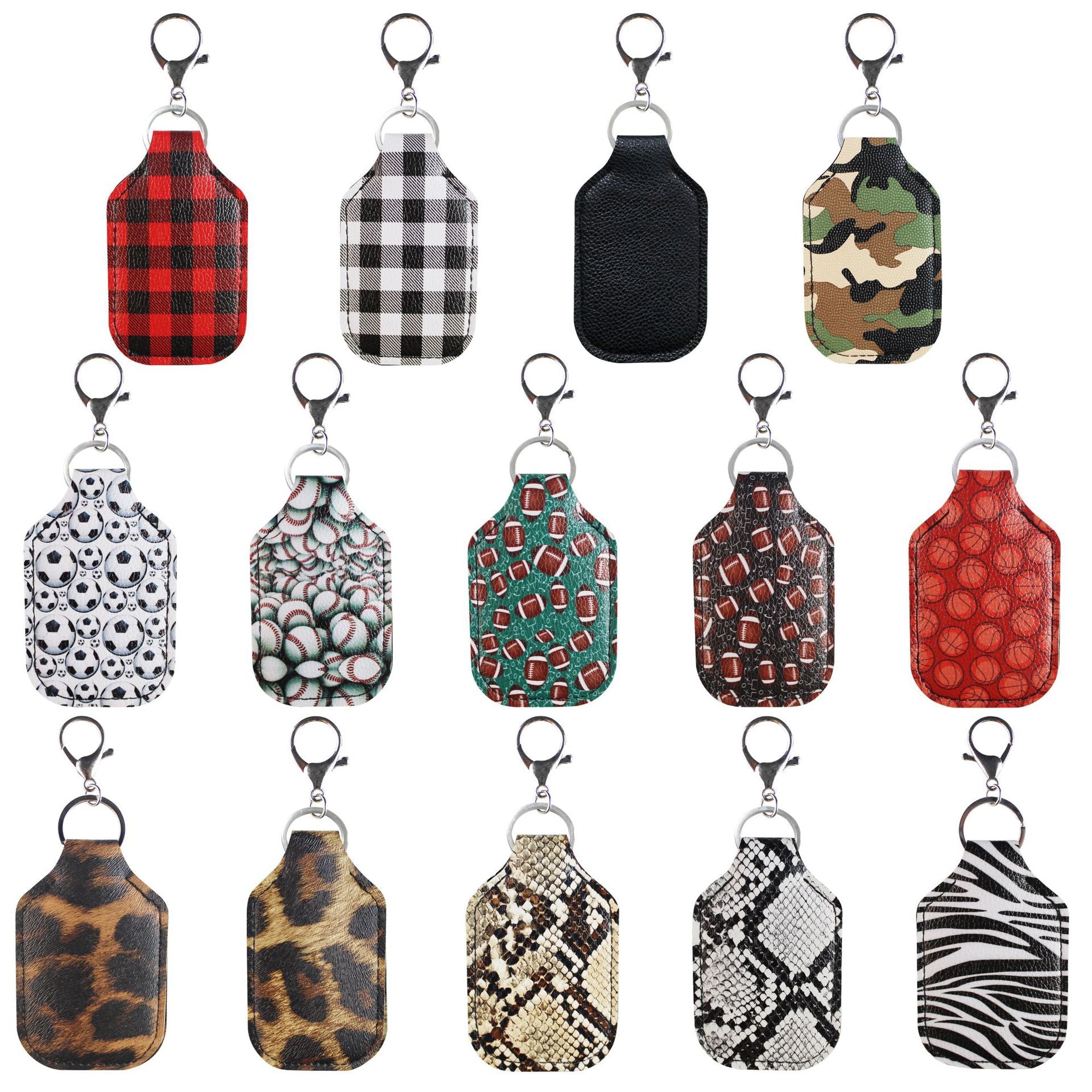 Wholesale Sports Hand Sanitizer Leather Case Key Chain