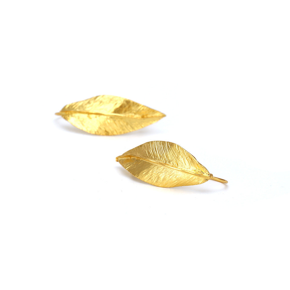 Wholesale Gold Leaf Vintage Earrings Alloy