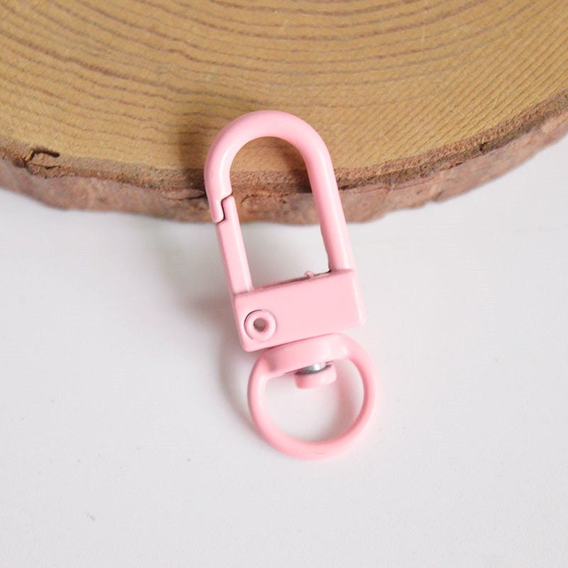 Wholesale 10pcs Painted Color Door Buckle Rotating Spring Zinc Alloy Hanging Buckle Keychain DIY Accessories